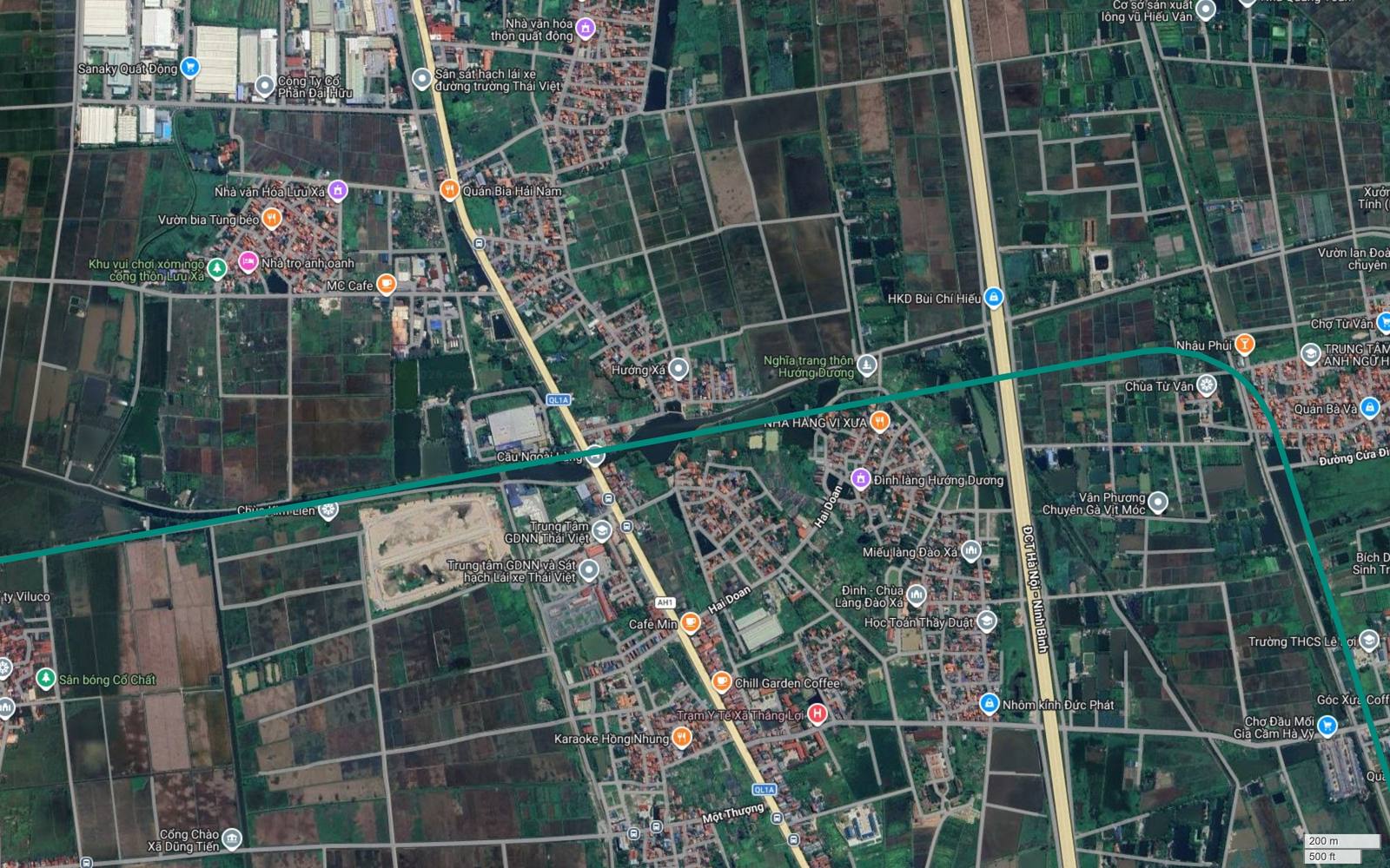 Tuyến metro số 12 Hà Nội vượt cao tốc Pháp Vân Cầu Giẽ tại Hương Dương rồi bẻ hướng nam tại Từ Vân